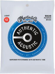 Acoustic guitar strings Martin MA540 Acoustic Guitar 6-String Set Authentic SP 92/8 Phosphor Bronze 12-54 - Set of strings