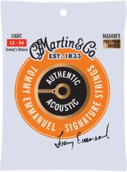 Acoustic guitar strings Martin MA540FX Acoustic Guitar 6-String Set Authentic Flexible Core Phosphor Bronze 12-54 - Set of strings