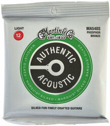 Acoustic guitar strings Martin MA540S Acoustic Guitar 6-String Set Authentic Silked 92/8 Phosphor Bronze 12-54