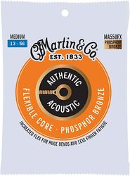 Acoustic guitar strings Martin MA550FX Acoustic Guitar 6-String Set Authentic Flexible Core Phosphor Bronze 13-56 - Set of strings