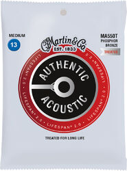 Acoustic guitar strings Martin MA550T Acoustic Guitar 6-String Set Authentic Lifespan 2.0 92/8 Phosphor Bronze 13-56 - Set of strings