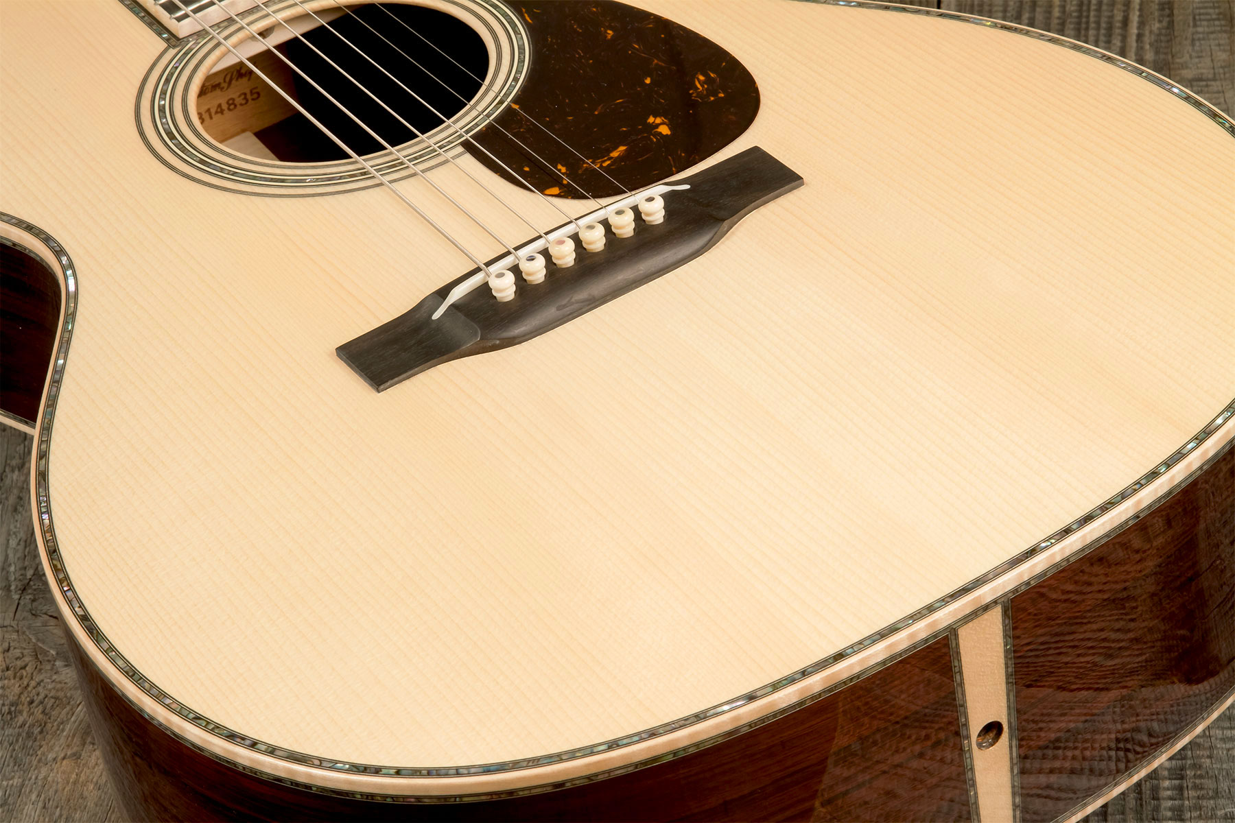 Martin Custom Shop Om45 Epicea Adirondack Palissandre Rio Eb #2814835 - Natural - Folk guitar - Variation 3
