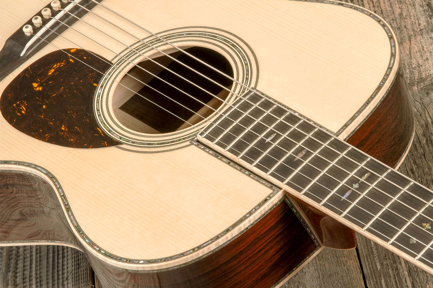 Martin Custom Shop Om45 Epicea Adirondack Palissandre Rio Eb #2814835 - Natural - Folk guitar - Variation 4