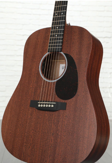 Martin D-10e Sapele Road Dreadnought Tout Sapele Ric +housse - Natural Satin - Travel acoustic guitar - Variation 1