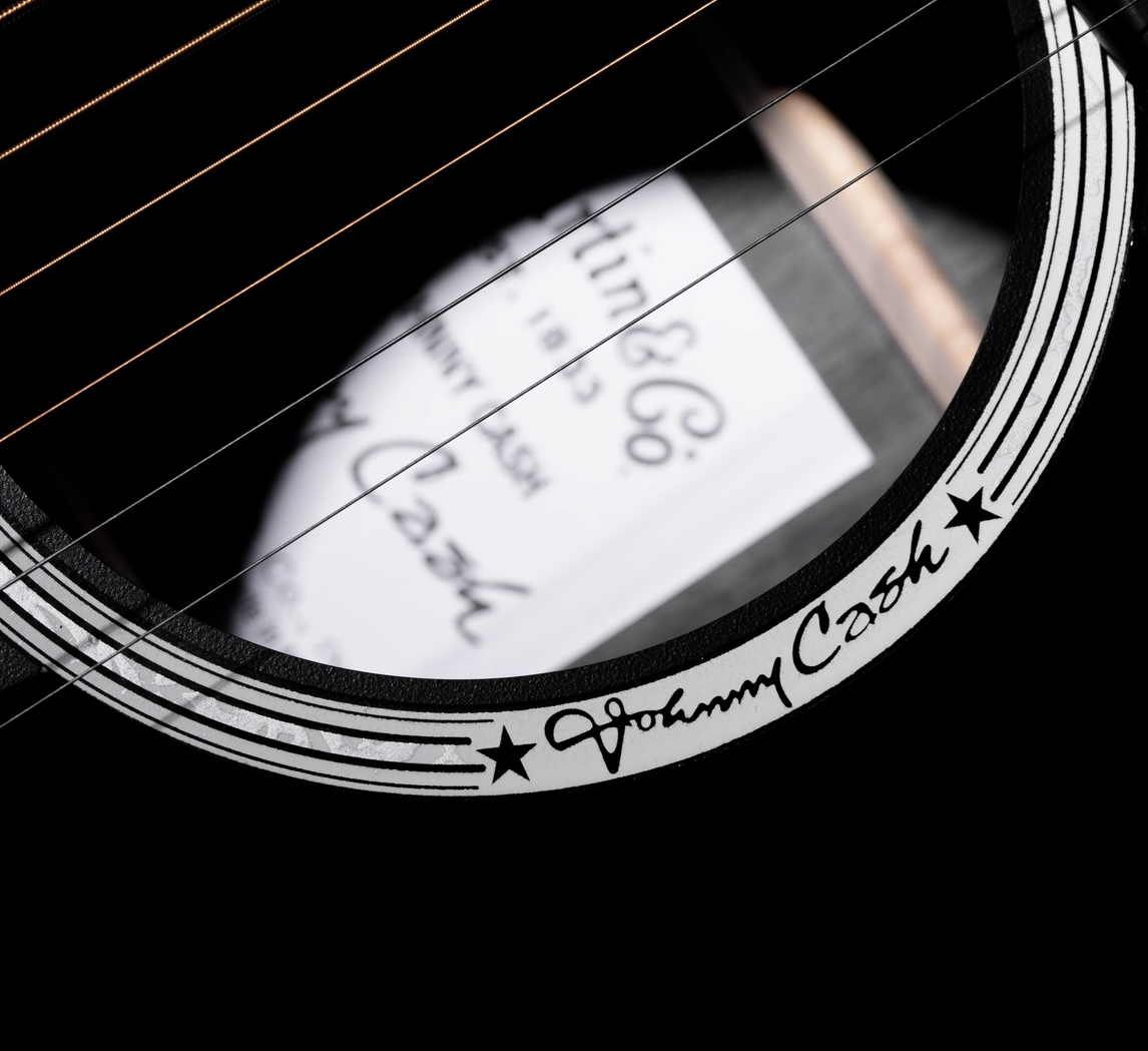 Martin Johnny Cash Dx Lh Gaucher Signature Dreadnought Hpl Ric - Black - Folk guitar - Variation 3