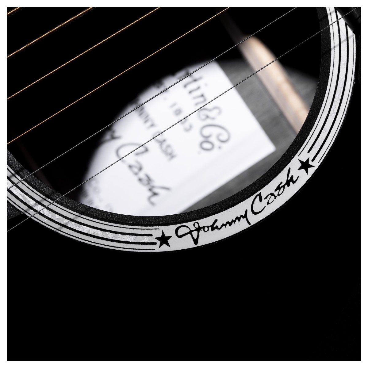 Martin Johnny Cash Dx Signature Dreadnought Hpl Ric - Black - Electro acoustic guitar - Variation 3