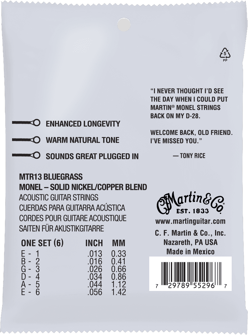 Martin Mtr13 Retro Monel Tony Rice Bluegrass Acoustic Guitar 6c 13-56 - Acoustic guitar strings - Variation 1