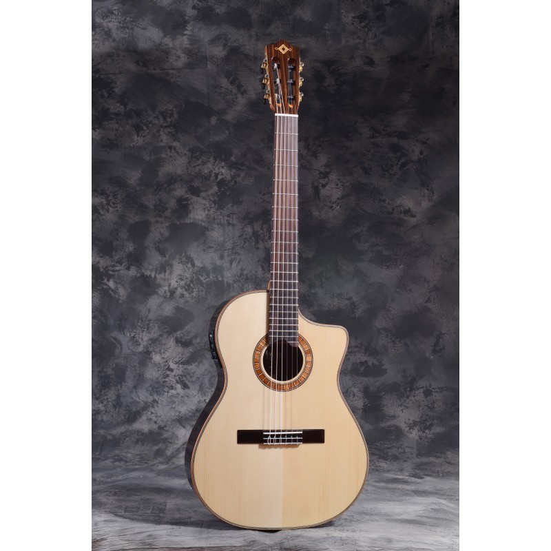 Martinez Mp14-rs Crossover Epicea Palissandre Eb +housse - Classical guitar 4/4 size - Variation 2
