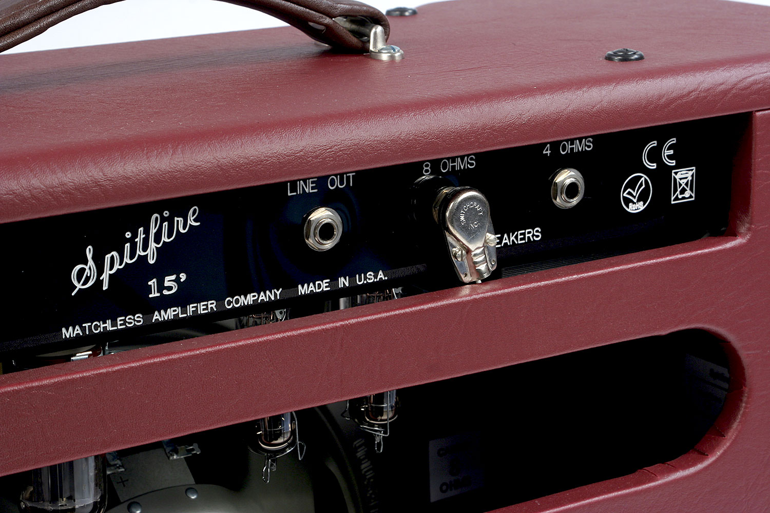 Matchless Spitfire 15 112 Reverb 15w 1x12 Burgundy/gold - Electric guitar combo amp - Variation 4