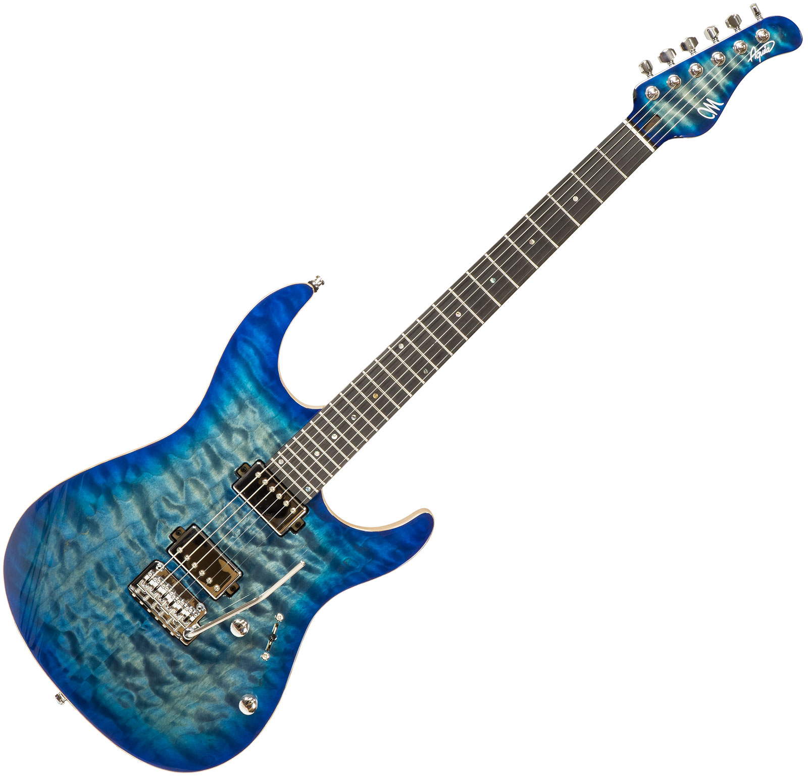 Mayones Guitars Aquila Elite S 6c 2h Trem Eb #aq2210241 - Lagoon Burst - Str shape electric guitar - Main picture