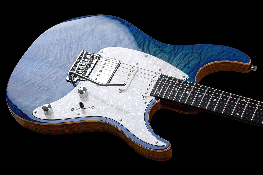 Mayones Guitars Aquila Qm 6 Hss Trem Eb - Lagoon Burst - Str shape electric guitar - Variation 2