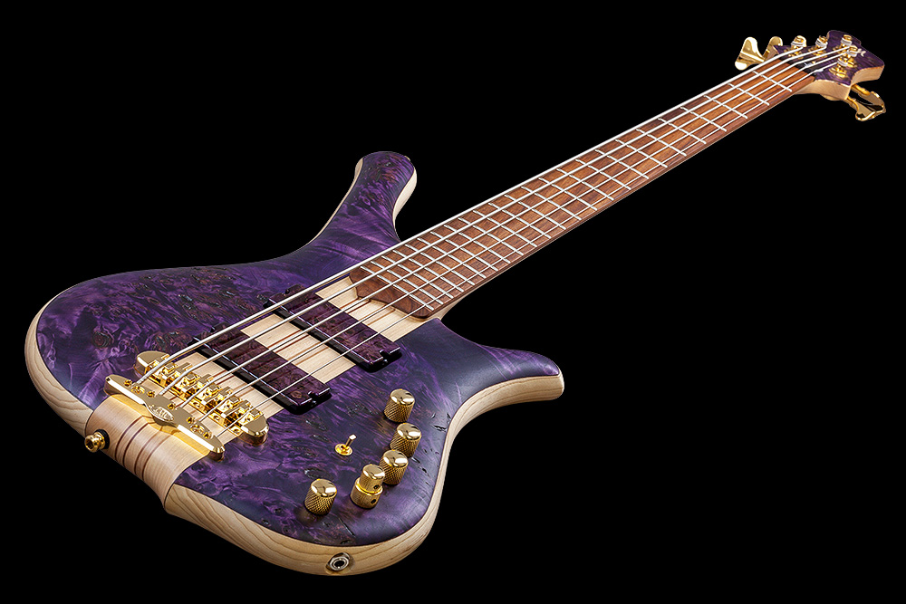 Mayones Guitars Comodous Inspiration Mohini Dey 5c Active Pf - Dirty Purple Raw - Solid body electric bass - Variation 2