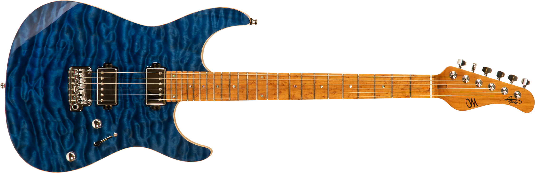 Mayones Guitars Aquila Elite S 6 40th Anniversary 2h Trem Mn #aq2204194 - Trans Blue Gloss - Str shape electric guitar - Main picture