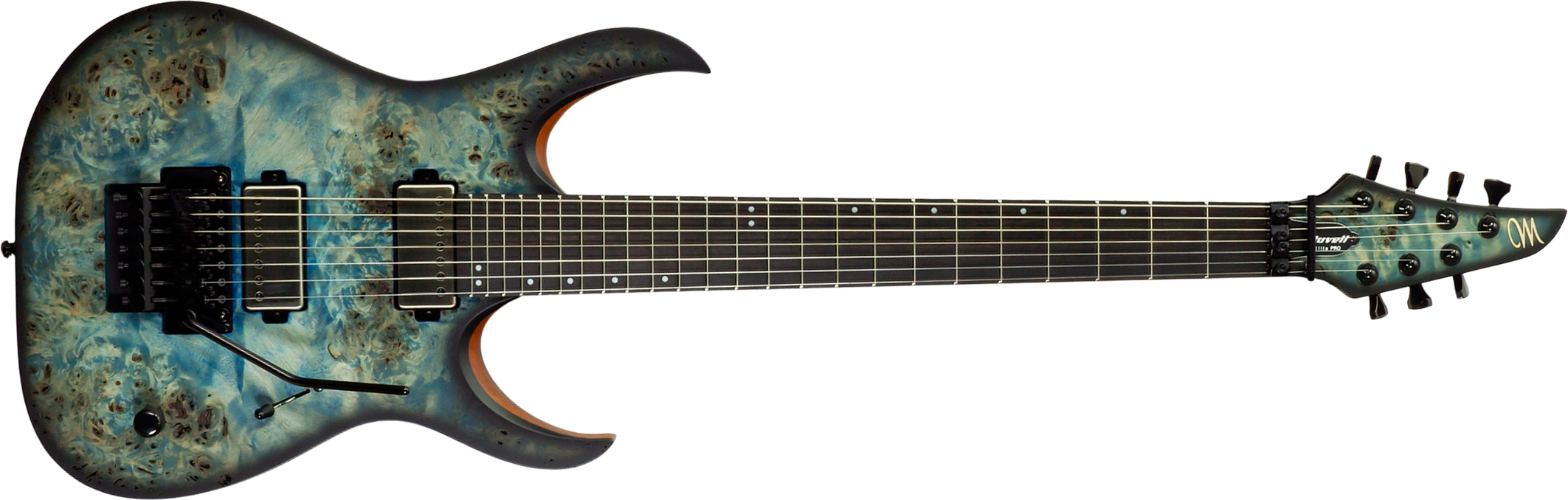Mayones Guitars Duvell Elite Pro 7c Baryton 2h Velvetrone Fr Eb #df2511178 - Matt Ice Dragon - Baritone guitar - Main picture