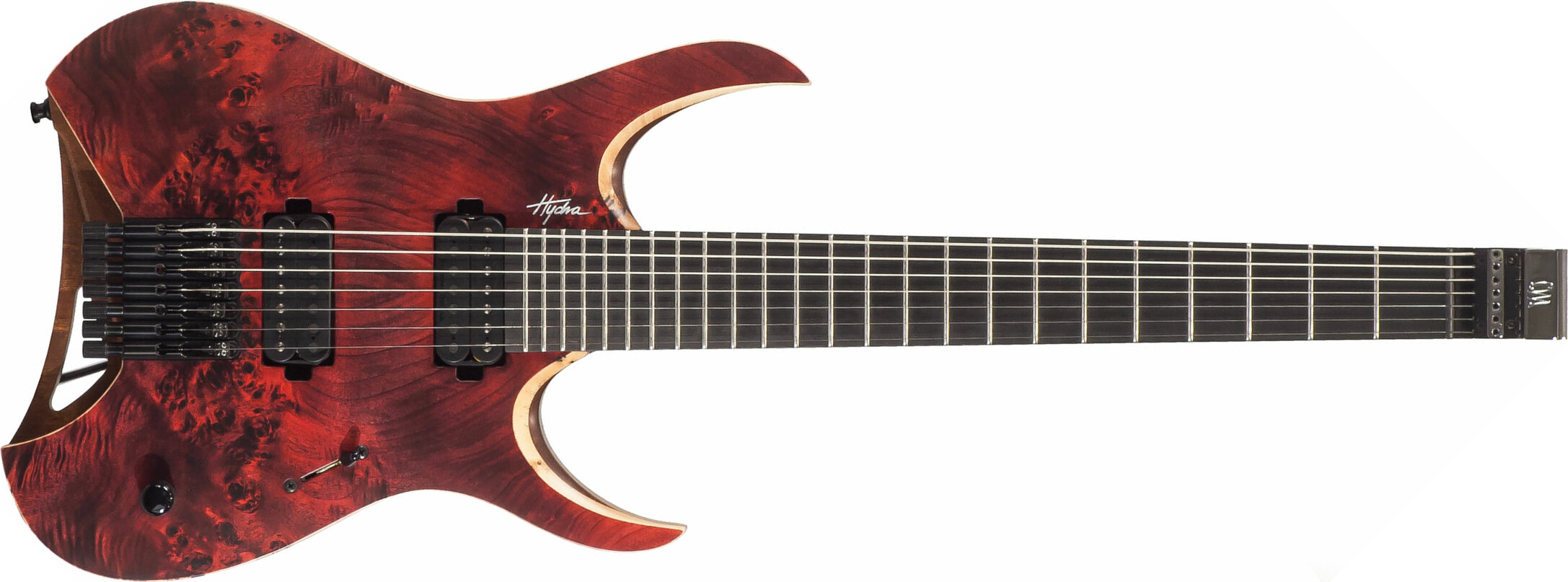Mayones Guitars Hydra Elite 7 2h Seymour Duncan Ht Eb - Dirty Red Satin - 7 string electric guitar - Main picture