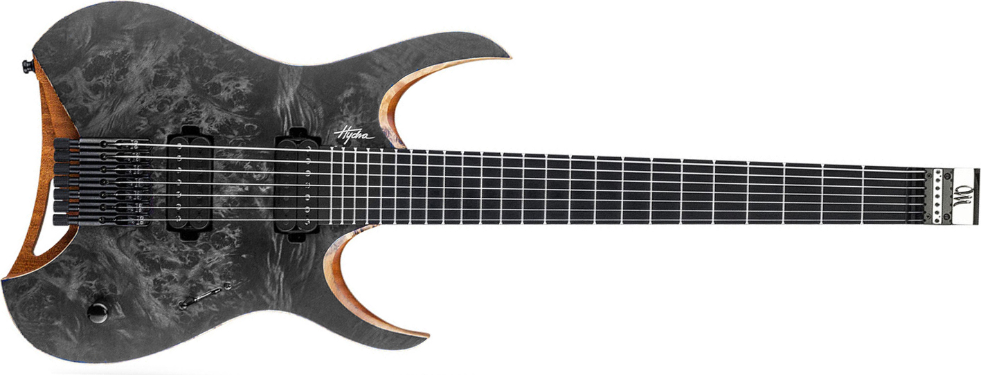 Mayones Guitars Hydra Elite 7 2h Seymour Duncan Ht Eb - Trans Graphite Satin - 7 string electric guitar - Main picture