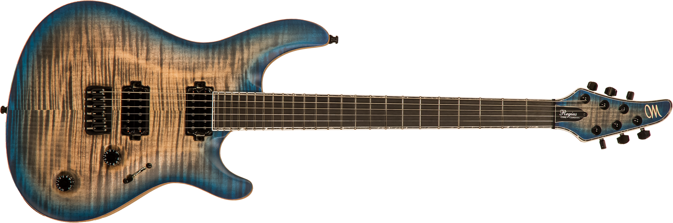Mayones Guitars Regius Core Classic 6 Ash 2h Tko Eb #rf2204447 - Jean Black 2-tone Blue Sunburst Satine - Double cut electric guitar - Main picture