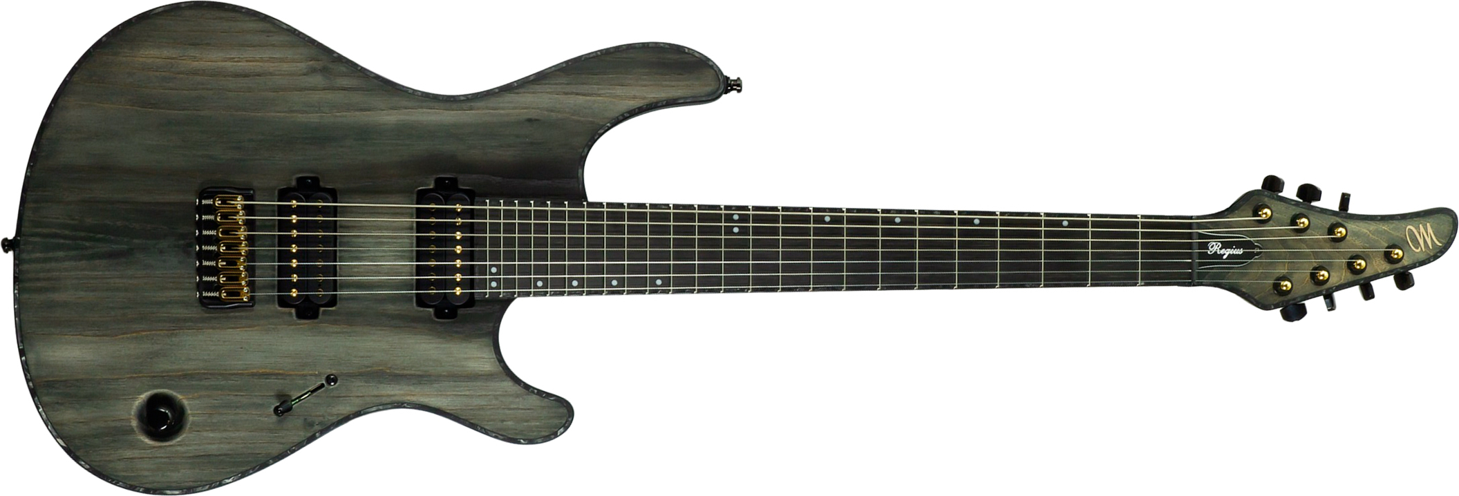 Mayones Guitars Regius Gothic 7c 2h Velvetrone Ht Eb #rf2510207 - Matt Gothic Black - 7 string electric guitar - Main picture