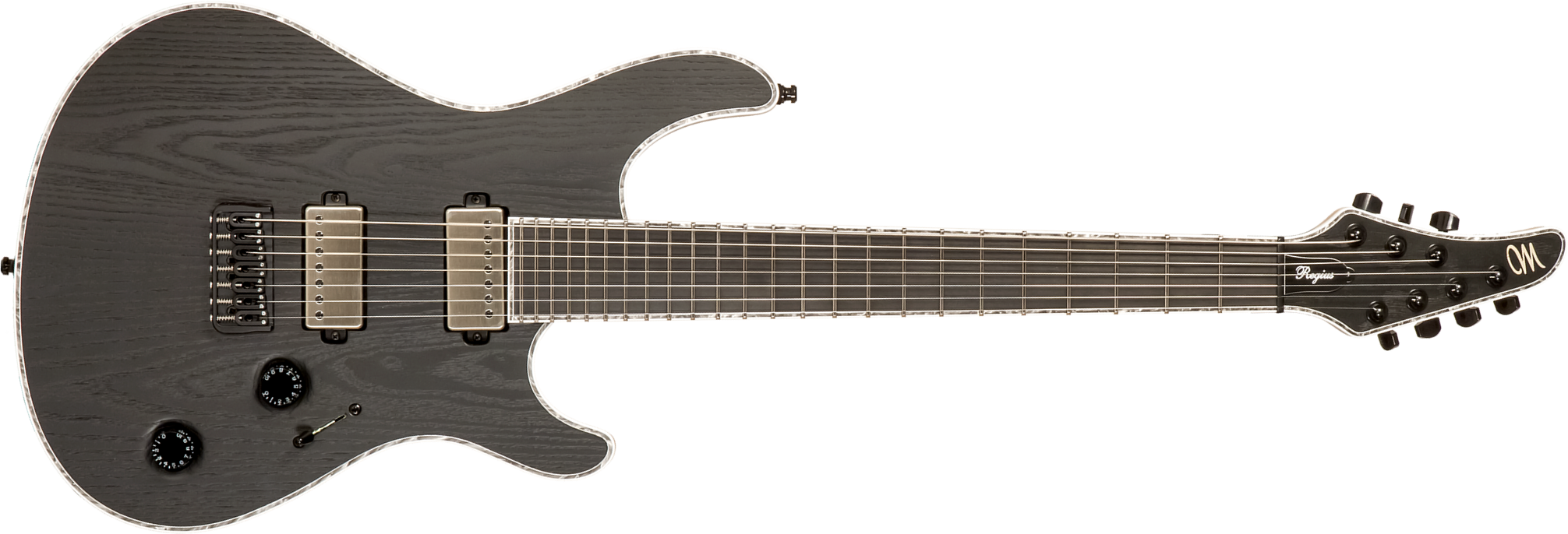 Mayones Guitars Regius Gothic Ash 7c 2h Bkp Ht Eb #rf2312801 - Gothic Black Ash - 7 string electric guitar - Main picture