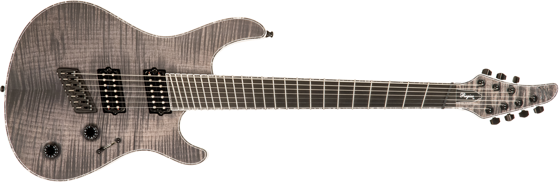 Mayones Guitars Regius Vf Bkp 7 Ash Hh Tko Ht Eb - Trans Graphite - Multi-Scale Guitar - Main picture