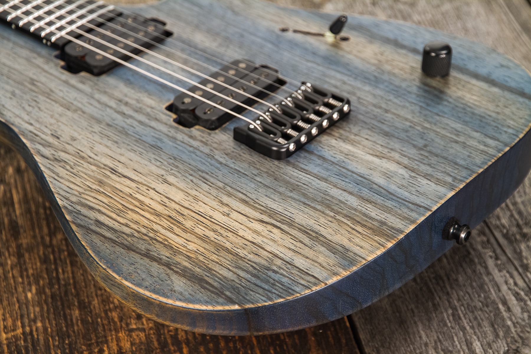 Mayones Guitars Duvell Bl 6 2h Seymour Duncan Ht Eb - Antique Blue - Metal electric guitar - Variation 3