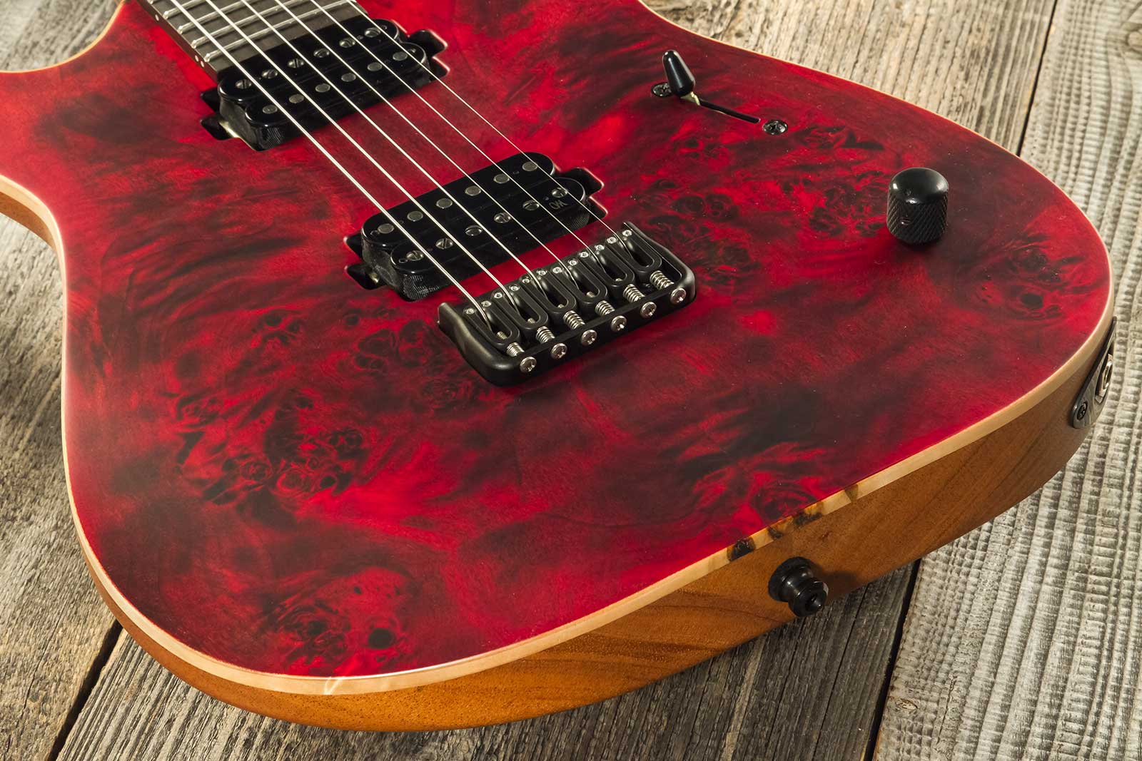 Mayones Guitars Duvell Elite 6 2h Bare Knuckle Ht Eb #df2301294 - Trans Dirty Red Satine - Metal electric guitar - Variation 3