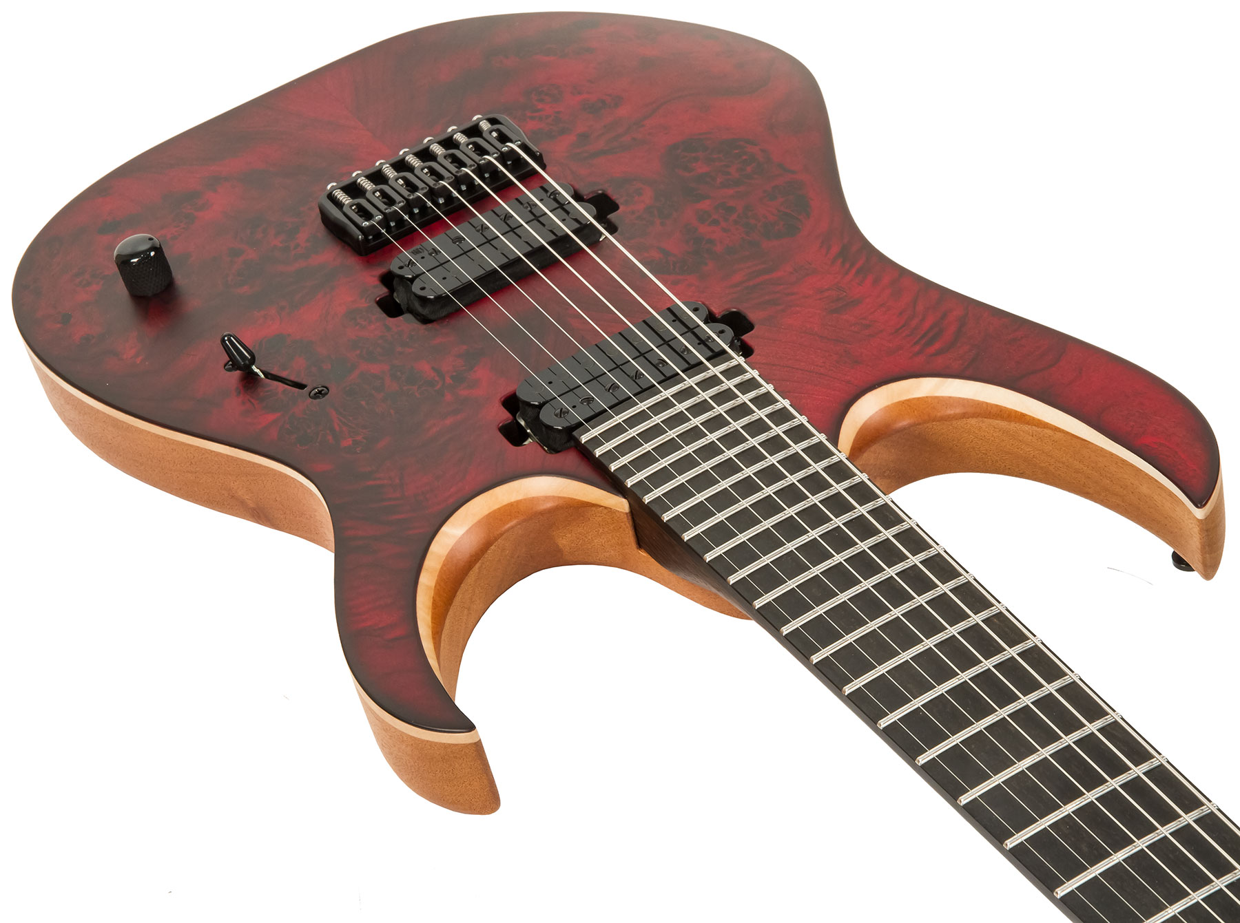 Mayones Guitars Duvell Elite 7 Hh Tko Ht Eb - Dirty Red Satin - 7 string electric guitar - Variation 3