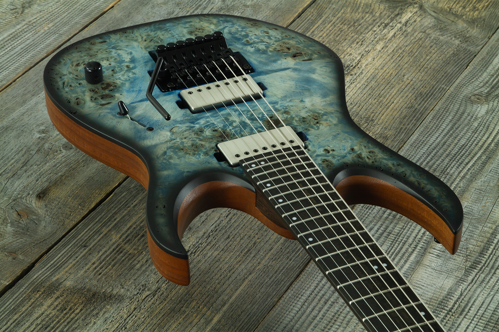 Mayones Guitars Duvell Elite Pro 7c Baryton 2h Velvetrone Fr Eb #df2511178 - Matt Ice Dragon - Baritone guitar - Variation 3