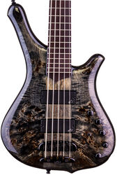 Solid body electric bass Mayones guitars Comodous 5 (Ash, Eye Poplar, PF) - Liquid black