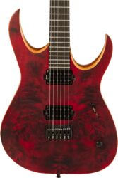 Metal electric guitar Mayones guitars Duvell Elite 6 #DF2301294 - Trans Dirty Red Satine