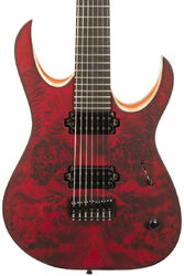 7 string electric guitar Mayones guitars Duvell Elite 7 (TKO) - Dirty red satin