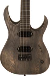 7 string electric guitar Mayones guitars Duvell Elite Gothic 7 40th Anniversary #DF2205923 - Antique black satin