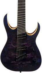 Multi-scale guitar Mayones guitars Duvell Elite V-Frets 7 (Bare Knuckle) - Dirty purple blue burst