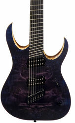 Duvell Elite V-Frets 7 (Bare Knuckle) - dirty purple blue burst