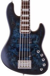 Solid body electric bass Mayones guitars Federico Malaman Jabba Mala 5 - Dirty blue burst