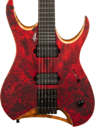 Metal electric guitar Mayones guitars Hydra Elite 6 #HF2008335 - Dirty red satin