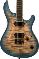 Double cut electric guitar Mayones guitars Regius Core Classic 6 #RF2204447 - Jean black 2-tone blue sunburst satine
