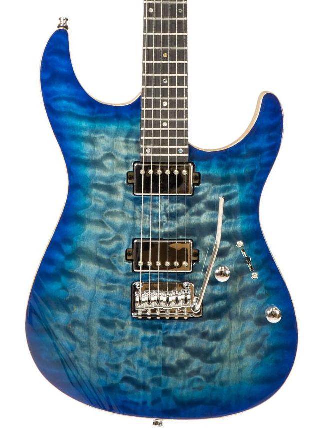 Str shape electric guitar Mayones guitars Aquila Elite S 6 #AQ2210241 - Lagoon burst