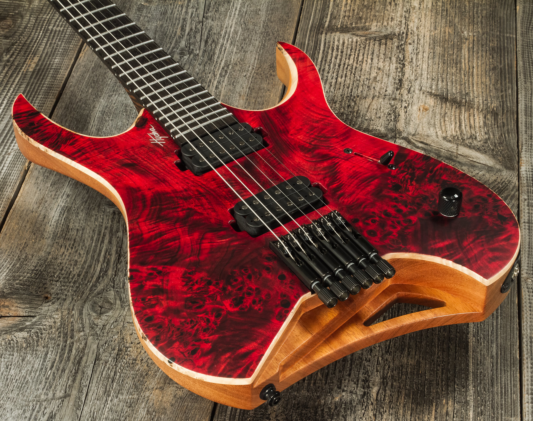 Mayones Guitars Hydra Elite 6 2h Seymour Duncan Ht Eb #hf2008335 - Dirty Red Satin - Metal electric guitar - Variation 3