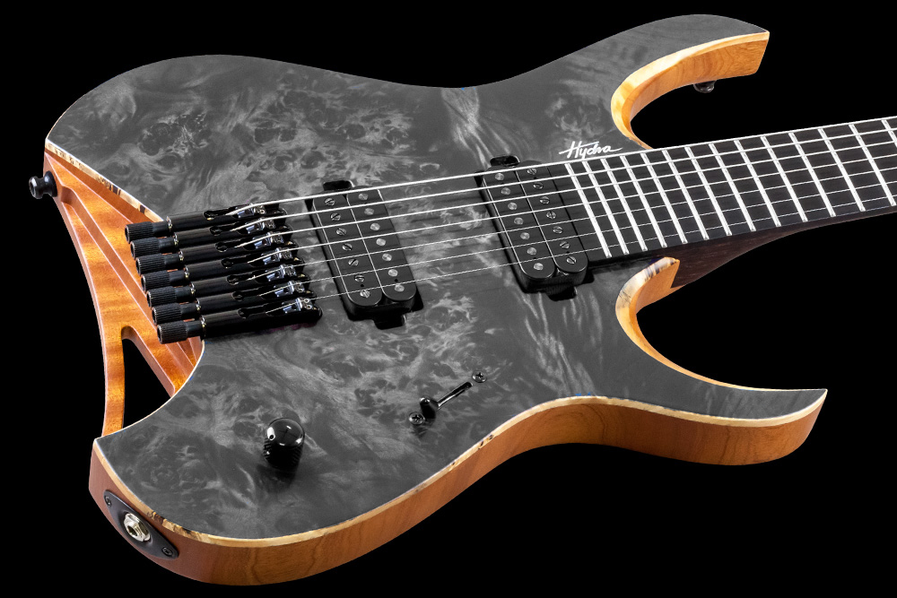 Mayones Guitars Hydra Elite 7 2h Seymour Duncan Ht Eb - Trans Graphite Satin - 7 string electric guitar - Variation 2