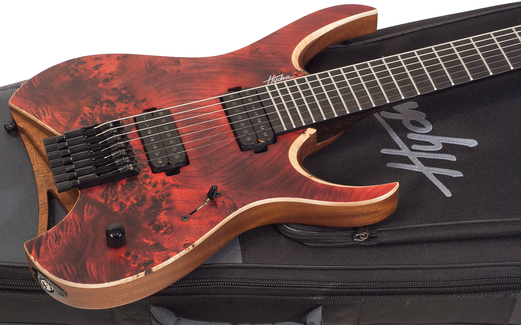 Mayones Guitars Hydra Elite 7 2h Seymour Duncan Ht Eb - Dirty Red Satin - 7 string electric guitar - Variation 1