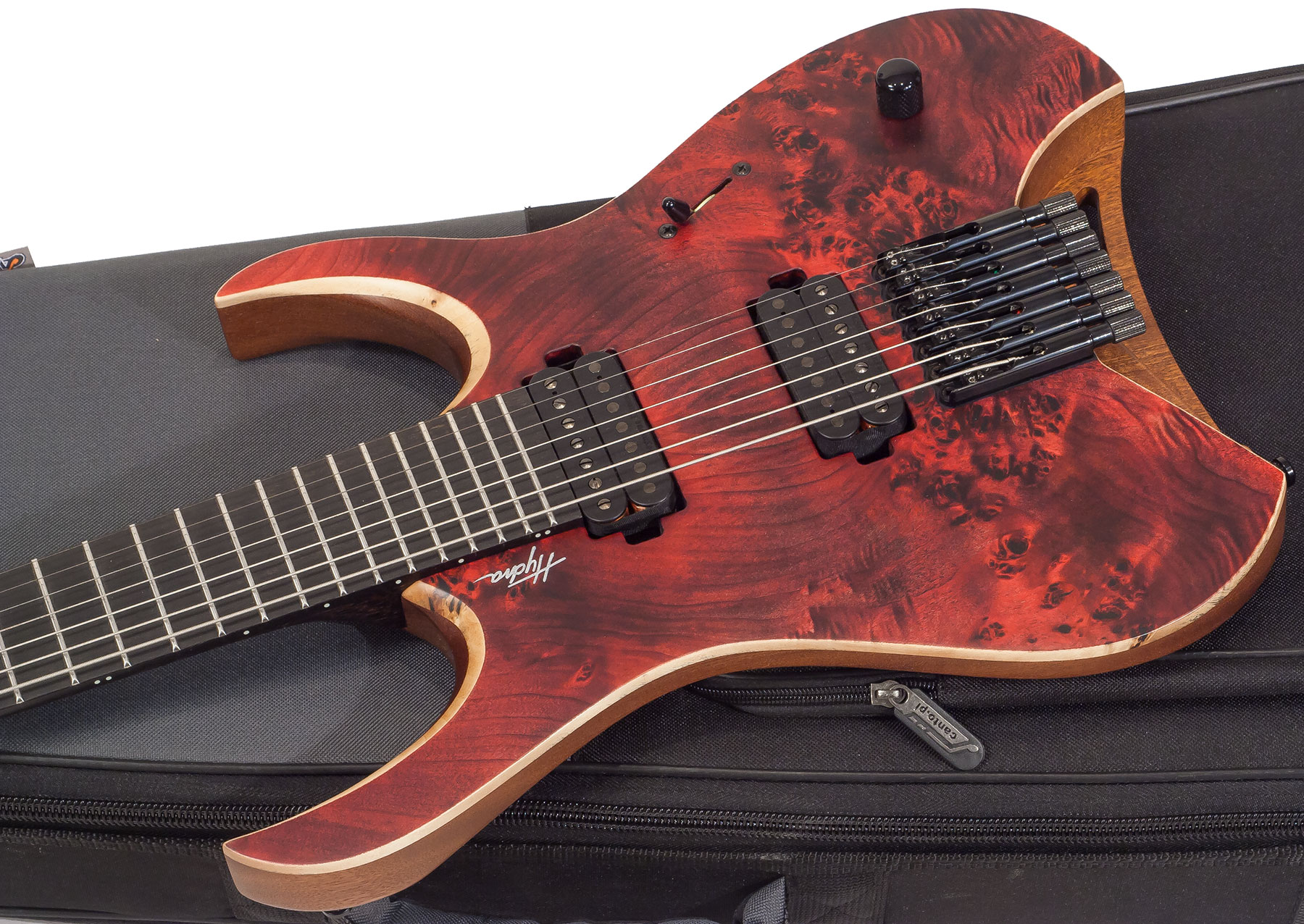 Mayones Guitars Hydra Elite 7 2h Seymour Duncan Ht Eb - Dirty Red Satin - 7 string electric guitar - Variation 2