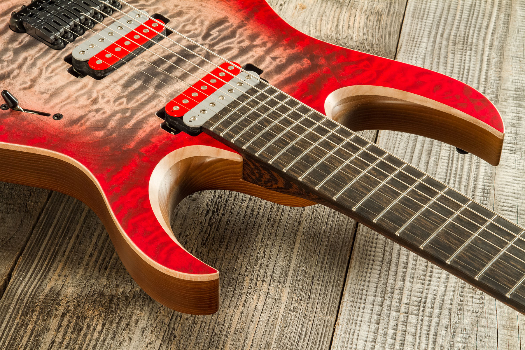 Mayones Guitars John Browne Duvell Qatsi 7 V2.0 Signature 2h Bare Knuckle Ht Eb #df2212241 - Ruby Burst - Signature electric guitar - Variation 4