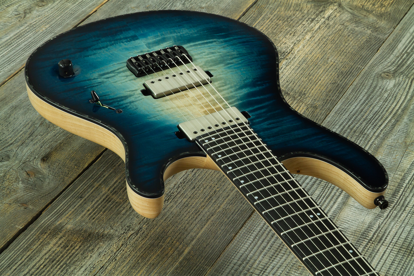 Mayones Guitars Regius 7c 2h Velvetrone Ht Eb #rf2510186 - Turquoise Iris - Baritone guitar - Variation 2