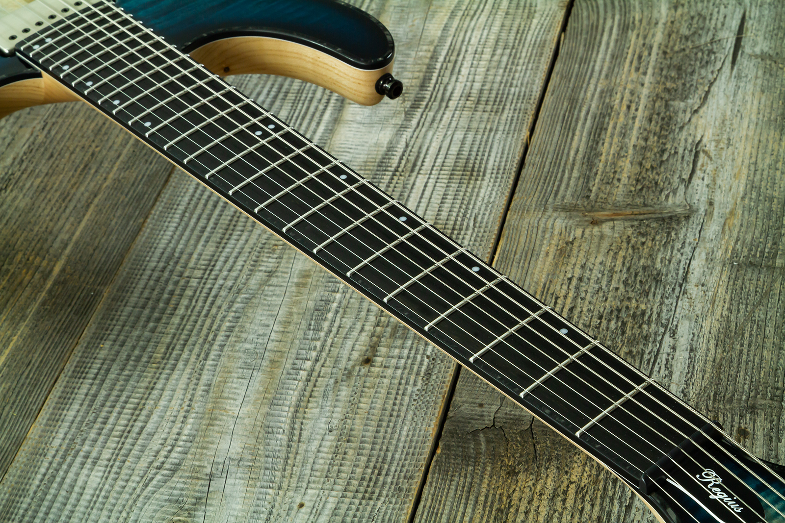Mayones Guitars Regius 7c Baryton 2h Velvetrone Ht Eb #rf2510186 - Turquoise Iris - Baritone guitar - Variation 6
