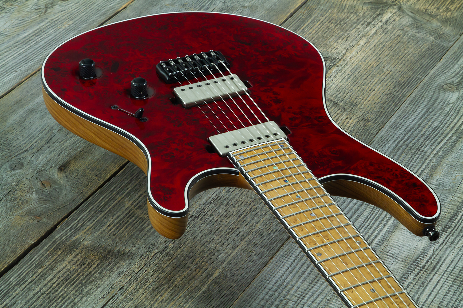 Mayones Guitars Regius 7c Baryton 2h Velvetrone Ht Eb #rf2602251 - Trans Red - Baritone guitar - Variation 2