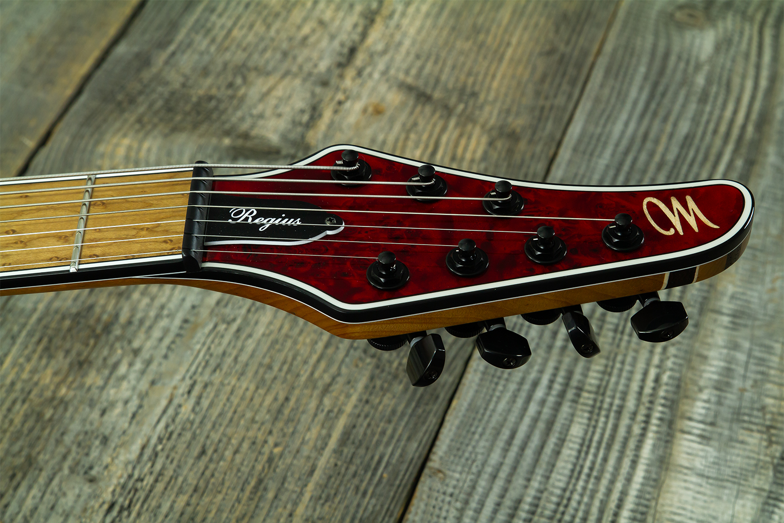 Mayones Guitars Regius 7c Baryton 2h Velvetrone Ht Eb #rf2602251 - Trans Red - Baritone guitar - Variation 6
