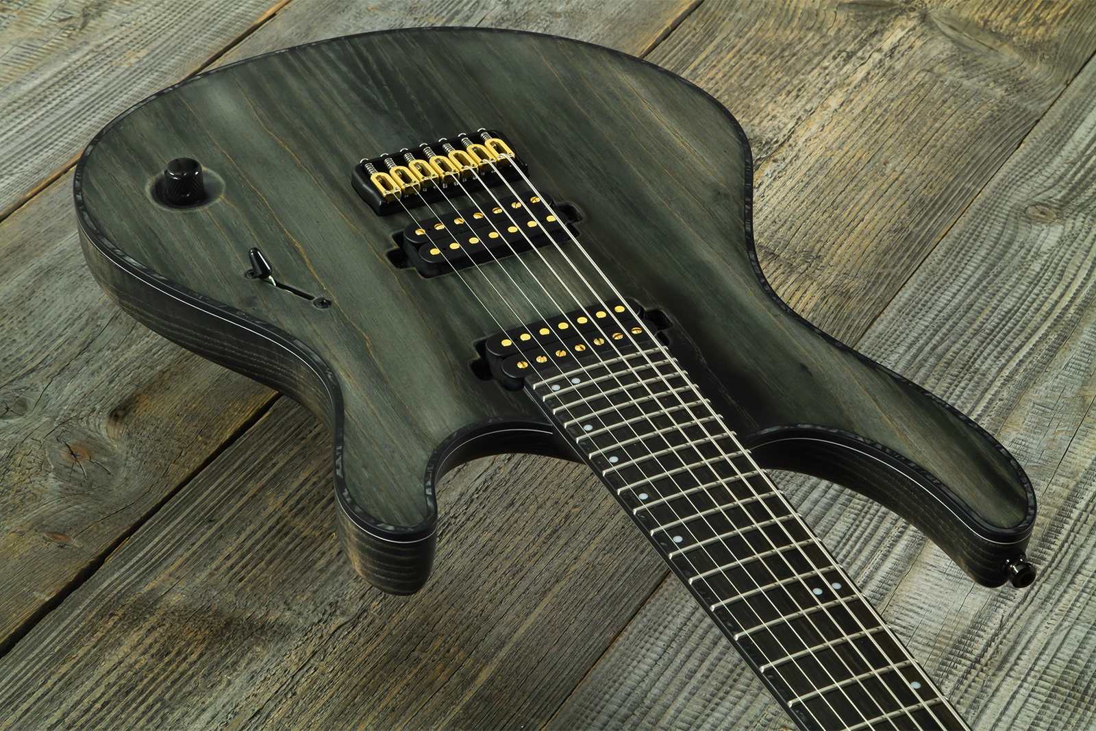 Mayones Guitars Regius Gothic 7c 2h Velvetrone Ht Eb #rf2510207 - Matt Gothic Black - 7 string electric guitar - Variation 2