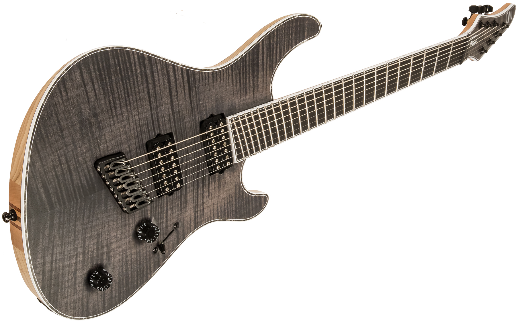 Mayones Guitars Regius Vf Bkp 7 Ash Hh Tko Ht Eb - Trans Graphite - Multi-Scale Guitar - Variation 1