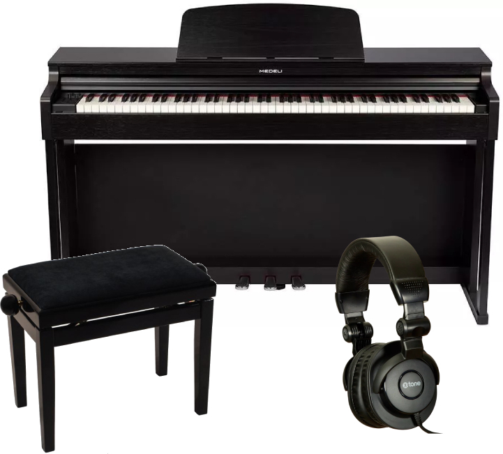 Medeli Up230 Bk + Banquette Noir LaquÉ + Casque X-hp1 - Noir - Keyboard set - Main picture